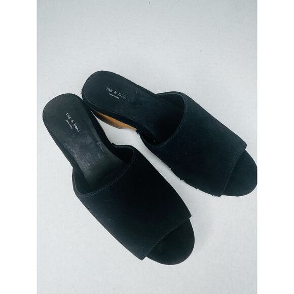 rag & bone Women's Black Mara Slip On Studded Platform High Heel Clogs size 7 - Picture 5 of 9